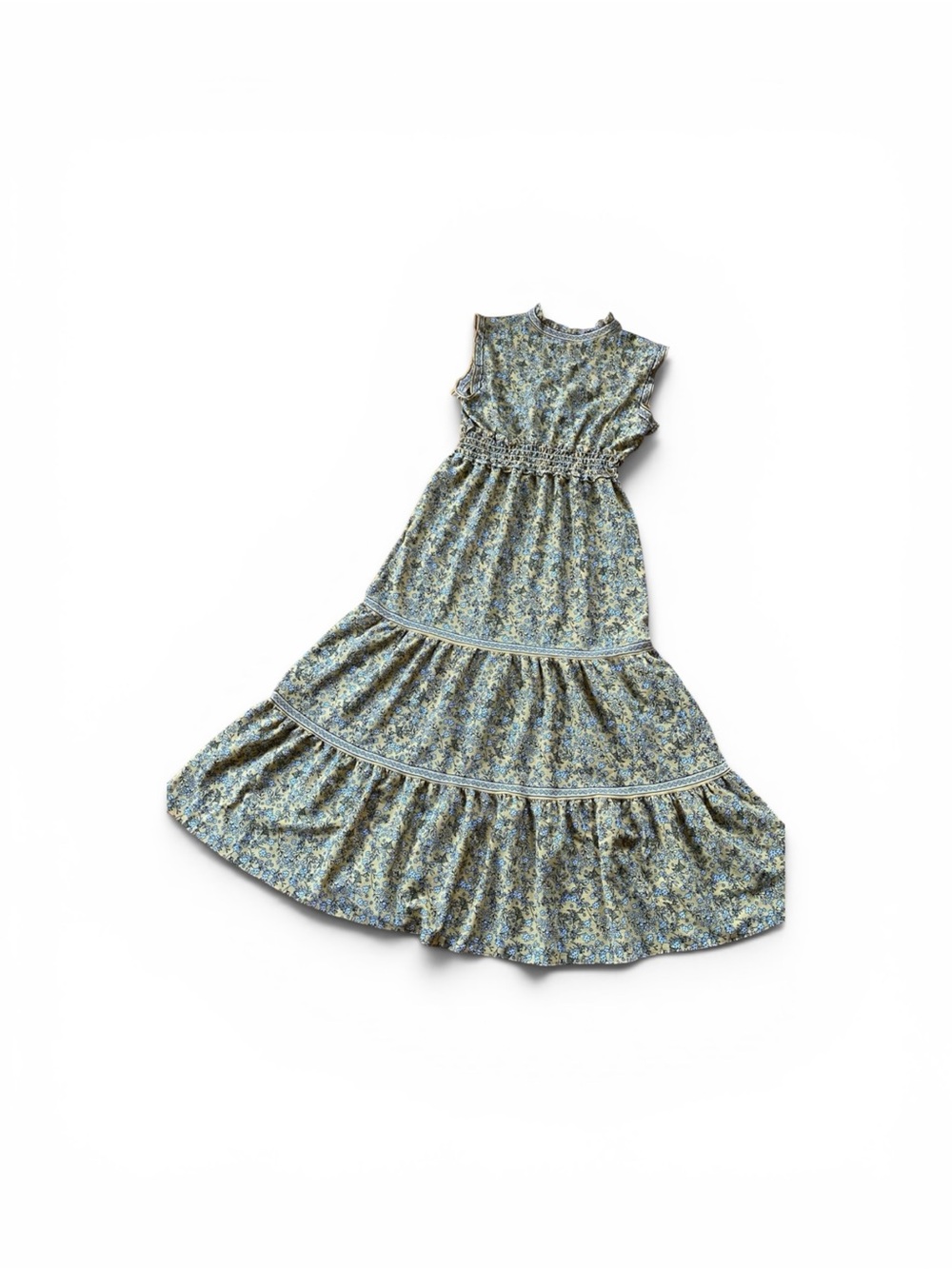 Max Studio Yellow Floral Ruffle-Sleeve Maxi Dress - Picture 3 of 4